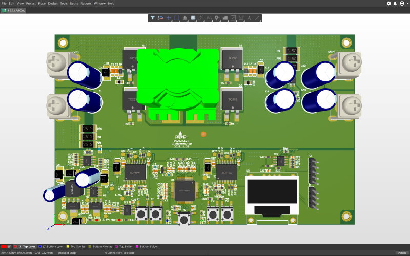 3D View of DCDC-MPPT Digital Power Supply Hardware Circuit